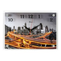 Часы настенные "Городские дороги" 25х35см, пластик, стекло, 2535-1057