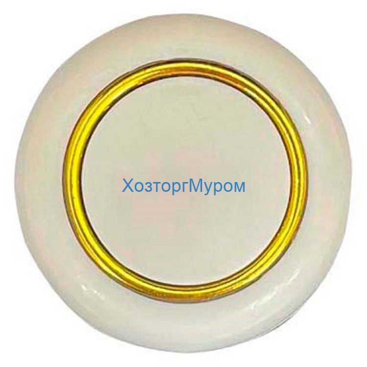 8-08 Ручка мебельная кнопка 1002-4 (белая-золото) ML