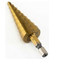 Сверло ступенчатое 4-20 мм, HSS /W2 TiN/ по металлу, 9 ступеней, MosTek 1350420