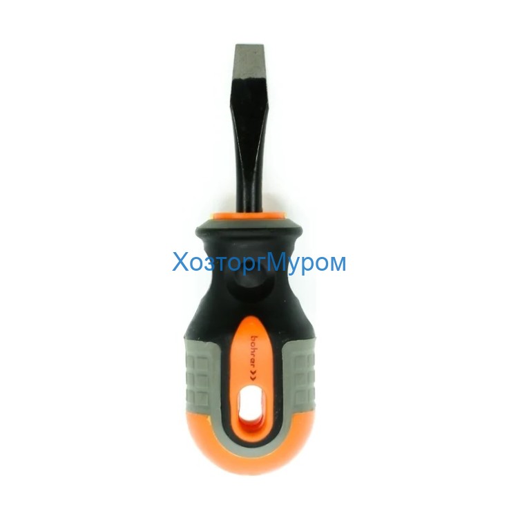 Отвертка SL6х38 мм, магнитн. CRV, Комфорт, трехкомпонент. рукоятка. Bohrer 42136038