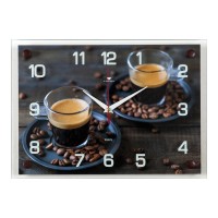 Часы настенные "Две чашки кофе" 25х35см, пластик, стекло, 2535-1019