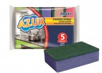 Губка для мытья посуды 95*65*25мм Макси (5шт/уп) AZUR 030170