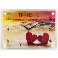 Часы настенные "Закат для влюбленных" 25х35см, пластик, стекло, 2535-367
