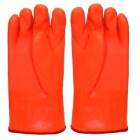 Перчатки х/б обливные (оранжевые) краги с обливом