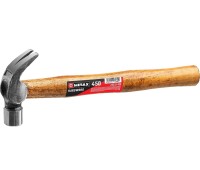 Молоток-гвоздодер 450 г, боек 27 мм, деревянная ручка, MIRAX 20233-450