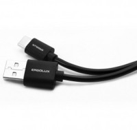 Кабель для зарядки USB(A)шт. - Type-Cшт. ПРОМО 2А 1м, черный, ERGOLUX ELX-CDC02P-C02
