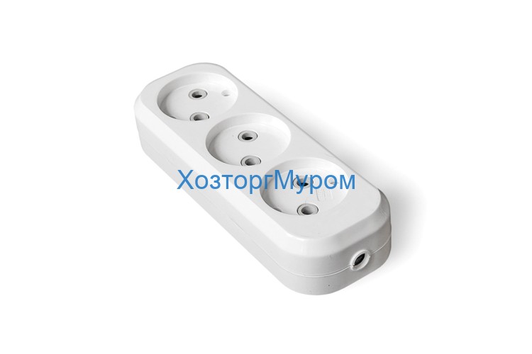 Колодка для удлинителя 3 гн. б/з,  IONICH 1518