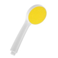 Лейка для душа 1-н режим,  пластик, цвет белый с желтой вставкой, ZEIN Z0206