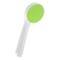 Лейка для душа 1-н режим,  пластик, цвет белый с зеленой вставкой, ZEIN Z0207